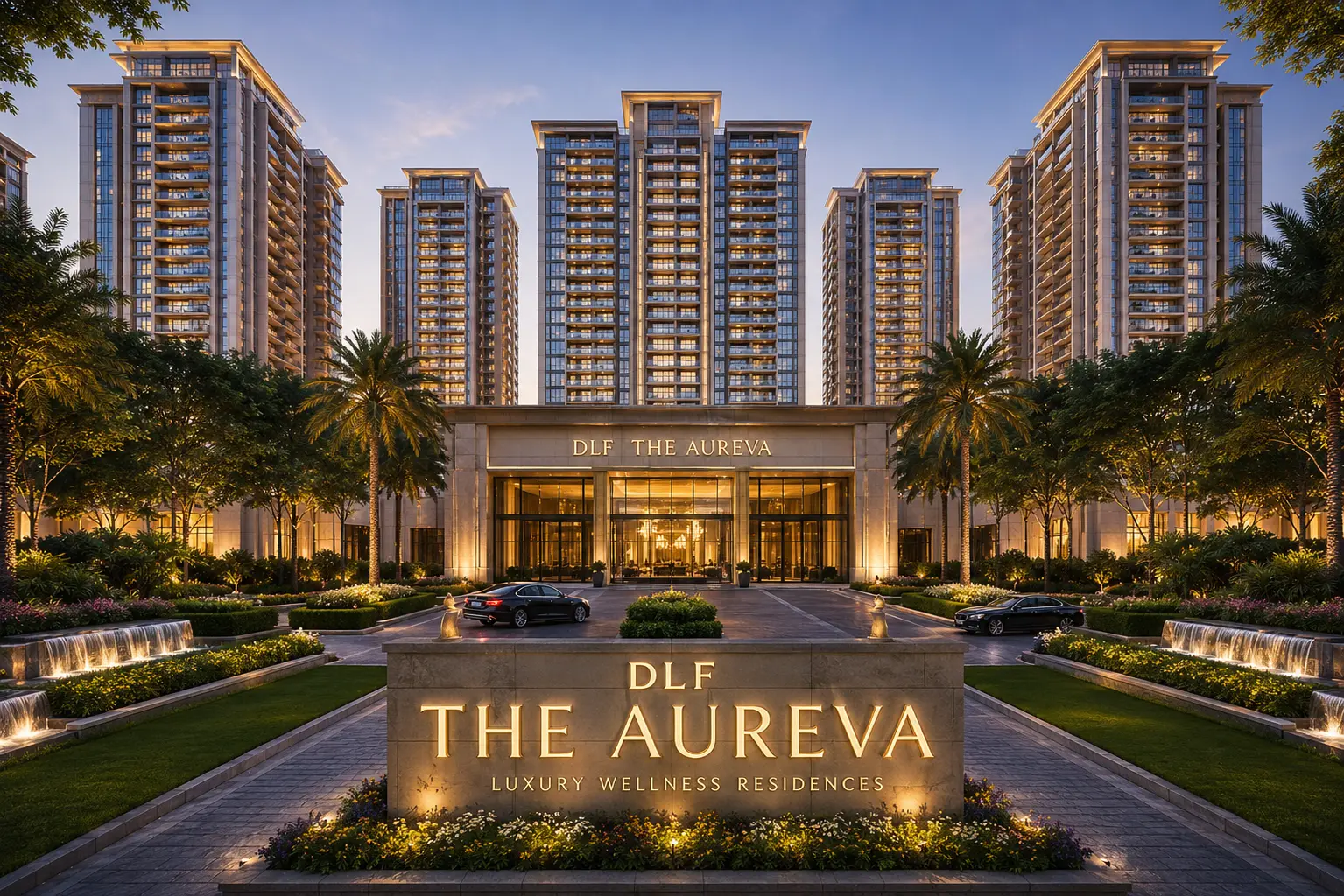 DLF The Aureva — Entrance Facade